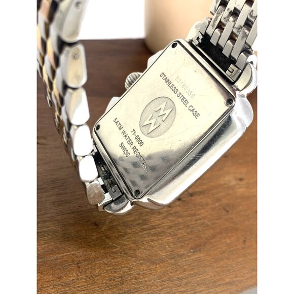 Michele Women's Watch 71-6000 Mother of Pearl Dial Diamond Swiss Quartz Two Tone - Picture 6 of 14